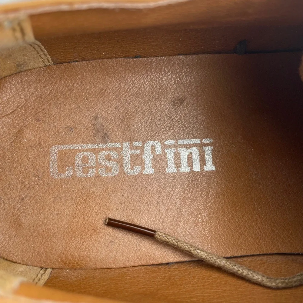 Cestfini Mens Wingtip Brogue‎ Derby Shoes Tan Leather Dress Shoes Size 12